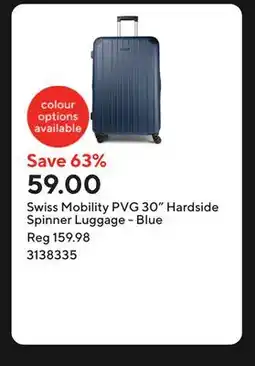 Staples Swiss Mobility PVG 30 Hardside Spinner Luggage - Blue offer