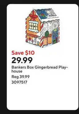 Staples Bankers Box Gingerbread Playhouse offer