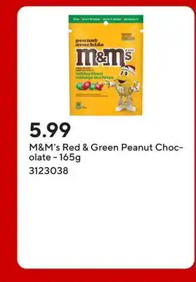 Staples M&M's Red & Green Peanut Chocolate - 165g offer