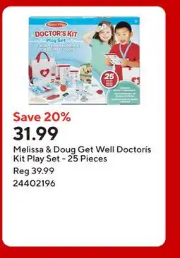 Staples Melissa & Doug Get Well Doctorís Kit Play Set - 25 Pieces offer