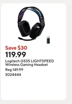 Staples Logitech G535 LIGHTSPEED Wireless Gaming Headset offer