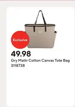 Staples Gry Mattr Cotton Canvas Tote Bag offer