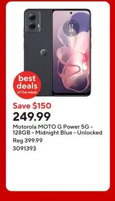 Staples Motorola MOTO G Power 5G - 128GB - Midnight Blue - Unlocked offer