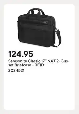 Staples Samsonite Classic 17 NXT 2-Gusset Briefcase - RFID offer
