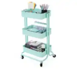 Staples Simply 3-Tier Rolling Card Teal offer