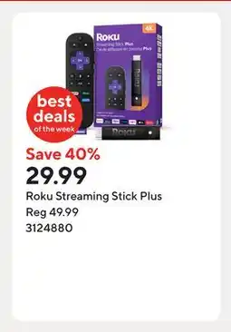 Staples Roku Streaming Stick Plus offer