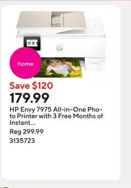 Staples HP Envy 7975 All-in-One Photo Printer with 3 Free Months of Instant Ink offer
