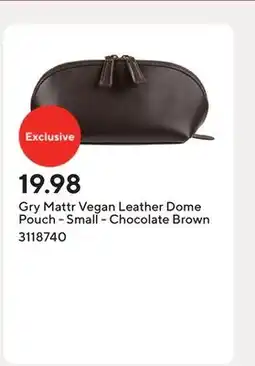 Staples Gry Mattr Vegan Leather Dome Pouch - Small - Chocolate Brown offer