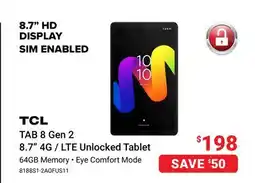 Visions Electronics TCL TAB 8 Gen 2 8.7 4G / LTE Unlocked Tablet offer