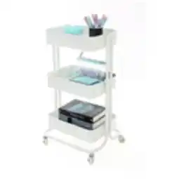 Staples Simply 3-Tier Rolling Card White offer