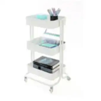 Staples Simply 3-Tier Rolling Card White offer