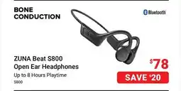 Visions Electronics ZUNA Beat S800 Open Ear Headphones offer