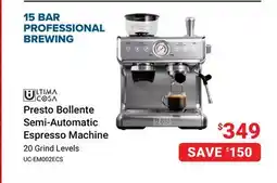 Visions Electronics Ultima Cosa Presto Bollente Semi-Automatic Espresso Machine offer