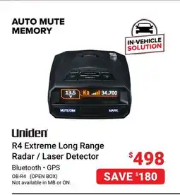 Visions Electronics Uniden R4 Extreme Long Range Radar / Laser Detector offer