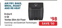 Visions Electronics Instant 6-Qt Vortex Slim Air Fryer offer