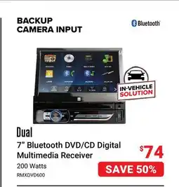 Visions Electronics Dual 7 Bluetooth DVD/CD Digital Multimedia Receiver offer