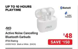 Visions Electronics AXS AUDIO Active Noise Cancelling Bluetooth Earbuds offer