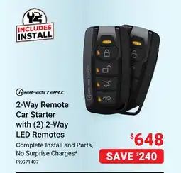 Visions Electronics IDATASTART 2-Way Remote Car Starter with (2) 2-Way LED Remotes offer
