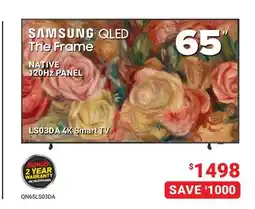 Visions Electronics Samsung 65 LS03DA 4K Smart TV offer