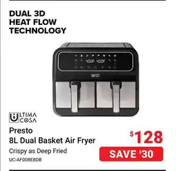Visions Electronics Ultima Cosa Presto 8L Dual Basket Air Fryer offer