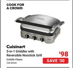 Visions Electronics Cuisinart 5-in-1 Griddler with Reversible Nonstick Grill offer