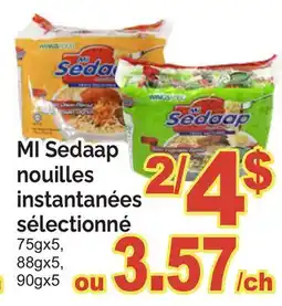 T&T Supermarket MI SEDAAP NOUILLES INSTANTANÉES SÉLECTIONNÉ, 75gx5, 88gx5, 90gx5 offer