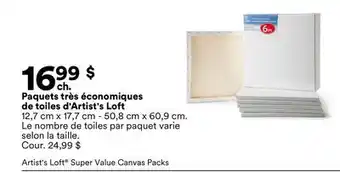 Michaels Paquets très économiques de toiles d'Artist's Loft offer