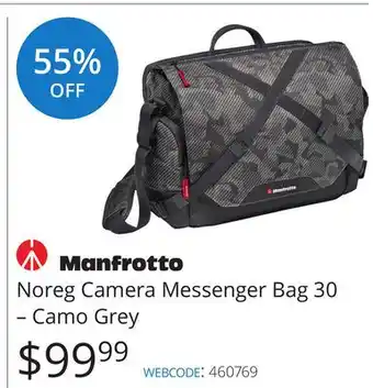 Vistek Manfrotto Noreg Camera Messenger Bag 30 – Camo Grey offer