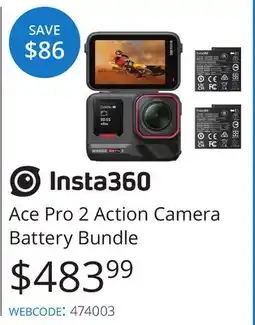 Vistek Insta360 Ace Pro 2 Action Camera Battery Bundle offer