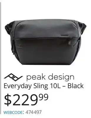 Vistek Peak Design Everyday Sling 10L – Black offer