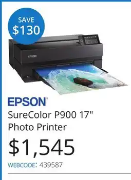 Vistek Epson SureColor P900 17 PhotoPrinter offer