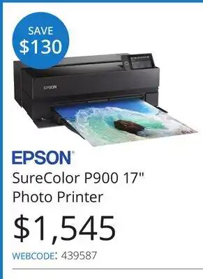 Vistek Epson SureColor P900 17 PhotoPrinter offer