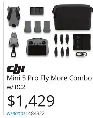 Vistek DJI Mini 5 Pro Fly More Combo w/RC2 offer