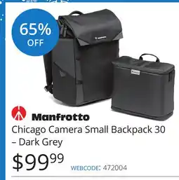 Vistek Manfrotto Chicago Camera Small Backpack 30 – Dark Grey offer