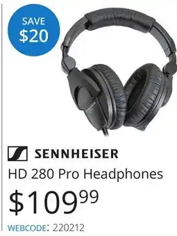 Vistek SENNHEISER HD 280 Pro Headphones offer