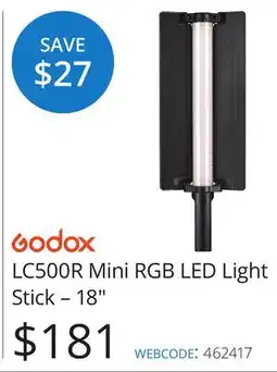 Vistek Godox LC500R Mini RGB LED Light Stick – 18 offer