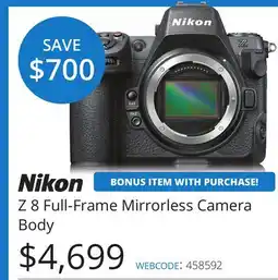 Vistek Nikon Z 8 Full-Frame Mirrorless Camera Body offer
