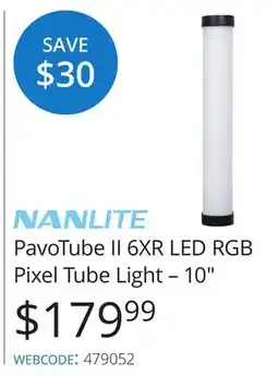 Vistek PavoTube II 6XR LED RGB Pixel Tube Light – 10 offer