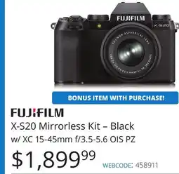 Vistek X-S20 Mirrorless Kit-Black w/XC 15-45mm f/3.5-5.6 OIS offer