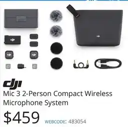 Vistek Mic 3 2-Person Compact Wireless Microphone System offer