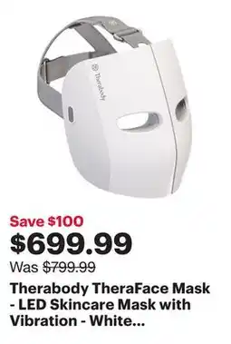 Best Buy Therabody TheraFace Mask - LED Skincare Mask with Vibration - White - Exclusive Retail Partner offer