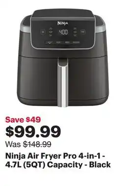 Best Buy Ninja Air Fryer Pro 4-in-1 - 4.7L (5QT) Capacity - Black offer