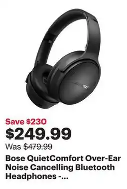 Best Buy Bose QuietComfort Over-Ear Noise Cancelling Bluetooth Headphones - Triple Black offer