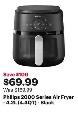 Best Buy Philips 2000 Series Air Fryer - 4.2L (4.4QT) - Black offer