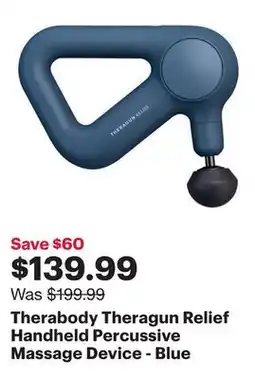 Best Buy Therabody Theragun Relief Handheld Percussive Massage Device - Blue offer
