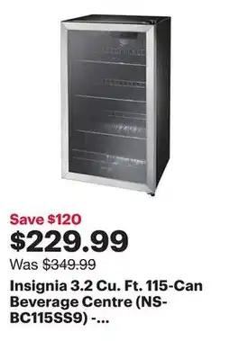 Best Buy Insignia 3.2 Cu. Ft. 115-Can Beverage Centre (NS-BC115SS9) - Stainless Steel - Only at Best Buy offer