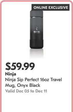 Pharmaprix Ninja Sip Perfect 16oz Travel Mug, Onyx Black offer