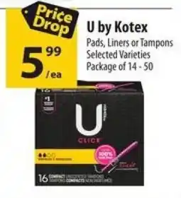 Co-op U by Kotex Pads, Liners or Tampons offer