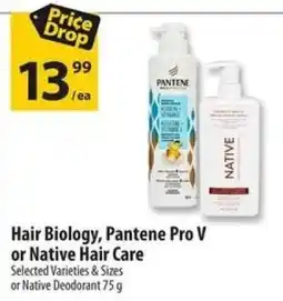 Co-op Hair Biology, Pantene Pro V or Native Hair Care offer
