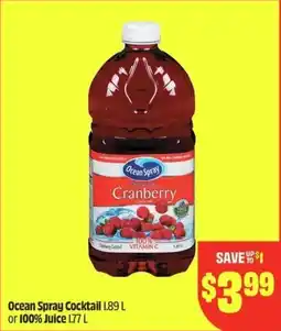FreshCo Ocean Spray Cocktail or 100% Juice offer